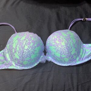Victoria's Secret Lace Bra in Purple and Green